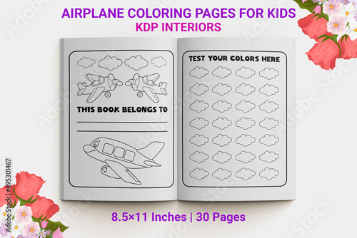 Airplane Coloring Book For Kids