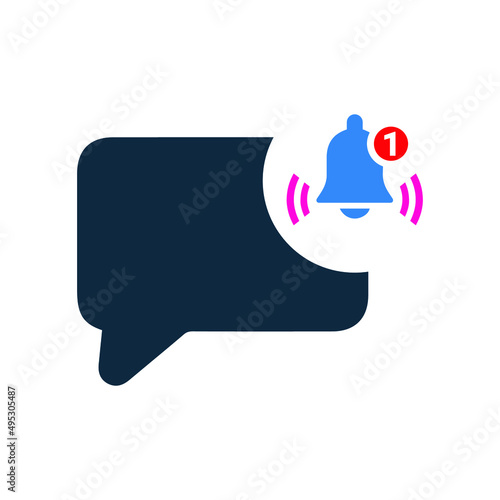 Alert, message, bell, ring icon. vector sketch.