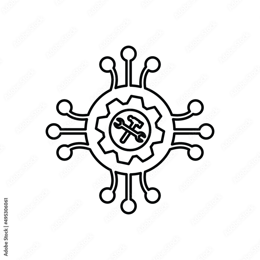 Configuration, settings outline icon. Line art sketch. Configuration, settings outline icon. Line art sketch.