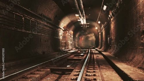 Deep metro tunnel under construction