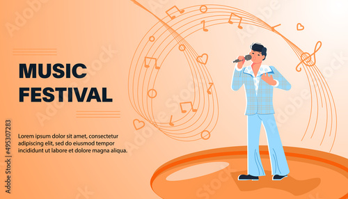 Web site banner template with live music festival
