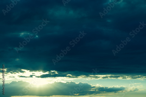 Fairy dark clouds sun rays . Fairy heaven