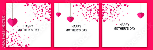 Valentine's and mother's day background. Vector illustration. red, white and pink heart Love sale banner or greeting card. social networks mother's day and valentine's day.