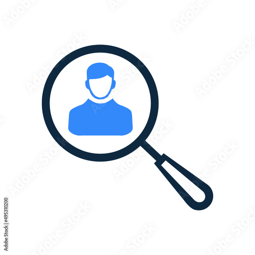 Male, search icon. Simple vector sketch.