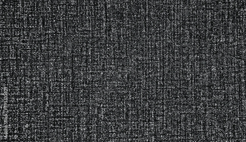 Rich, heavy fabric texture. Vector texture of weaving cloth. Grunge background. Abstract halftone vector illustration. Overlay for interesting effect and depth. Black isolated on white background.