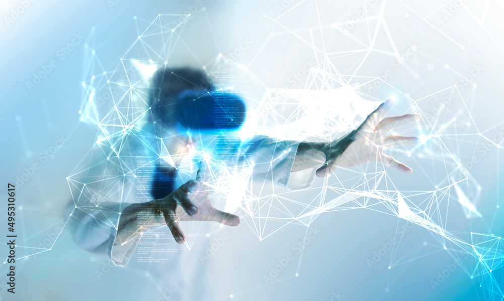 Obraz premium medico, medicina, visore vr, realtà virtuale, 