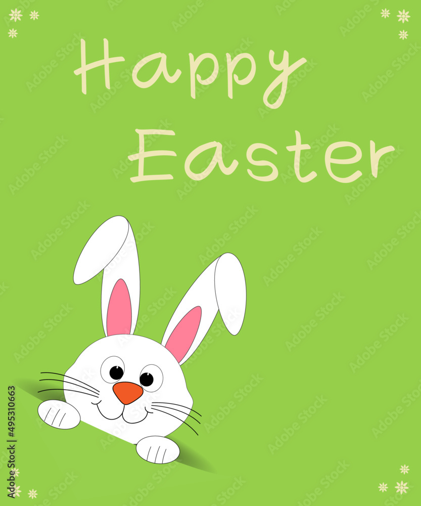 Happy easter with decorated egg and bunny. Holiday greeting.Vector illustration. Happy easter with decorated egg and bunny. Holiday greeting.Vector illustration.