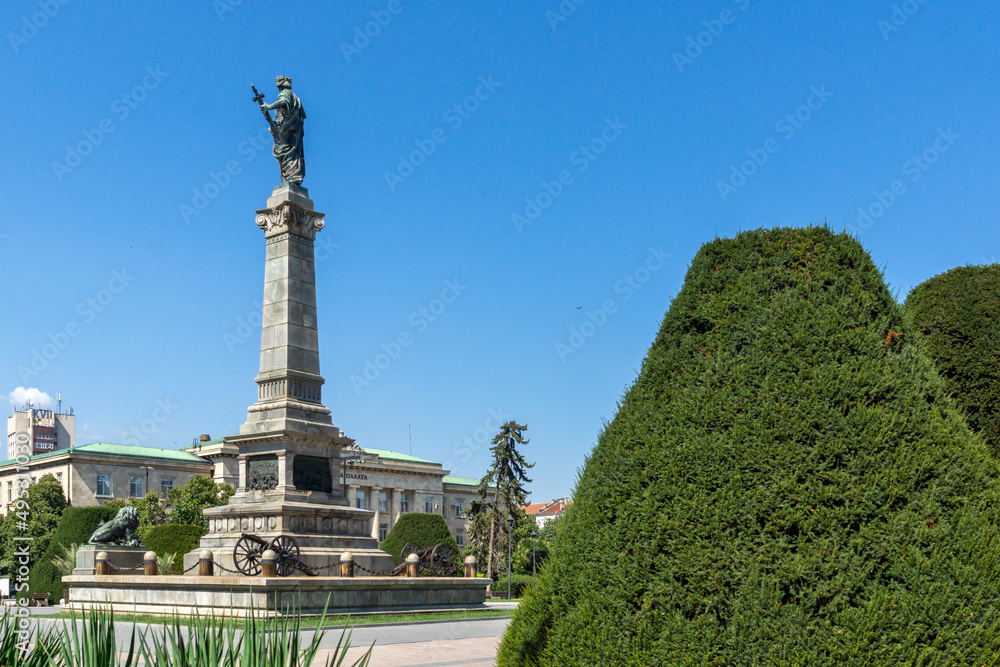 Freedom Square at the center of city of Ruse, Bulgaria