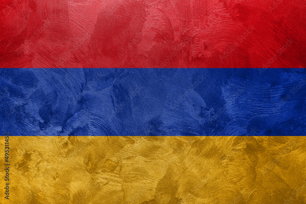 Textured photo of the flag of Armenia.