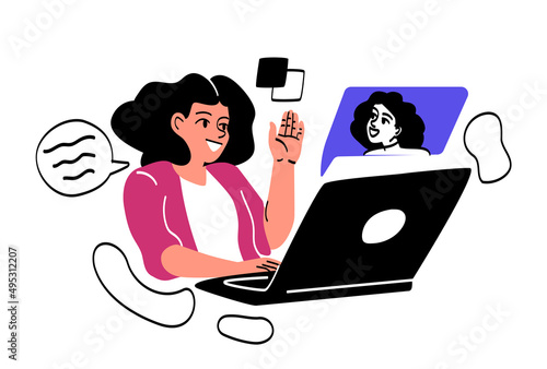 Freelancer working remotely abstract concept