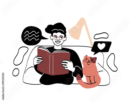 Literature fan with books abstract concept