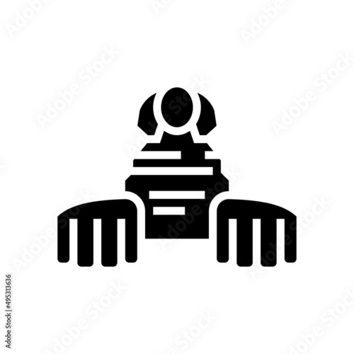 sphinx egypt monument glyph icon vector. sphinx egypt monument sign. isolated contour symbol black illustration