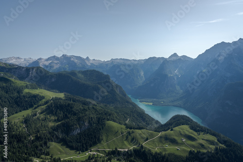 Mountain with blue water