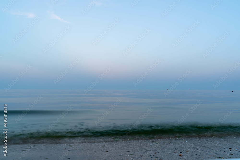 Beautiful sea coast in the evening after sunset. Odessa. Ukraine.