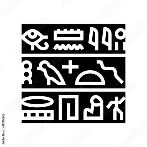 hieroglyph egypt glyph icon vector. hieroglyph egypt sign. isolated contour symbol black illustration