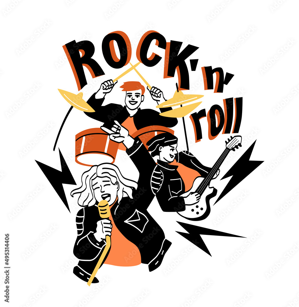 Portrait of music band abstract concept Portrait of music band abstract concept