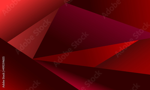 Vector abstract background with graphic design. Banner with geometric red shapes.