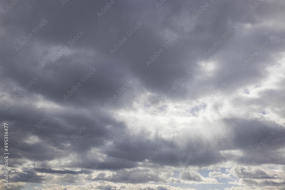 Beautiful view of cloudy spring sky. Beautiful nature backgrounds. 