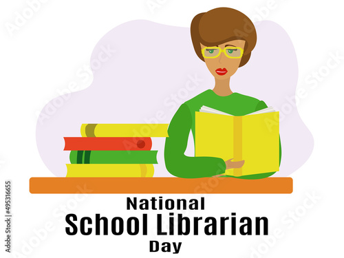 National School Librarian Day, idea for poster, banner, flyer, card design