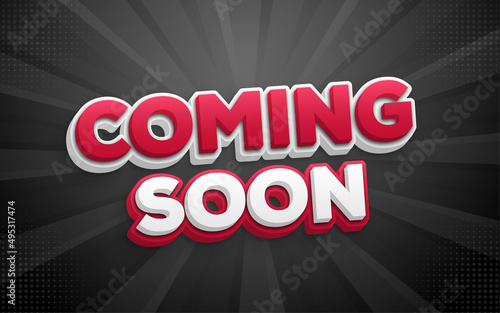 Coming soon banner with editable 3d text effect