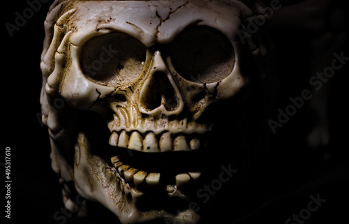 skull coming out of the shadows - light painting