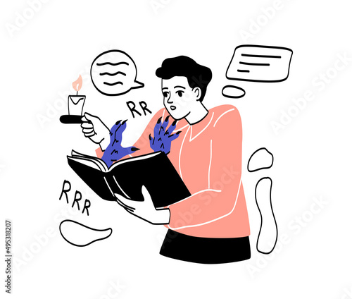 Person with interesting book abstract concept