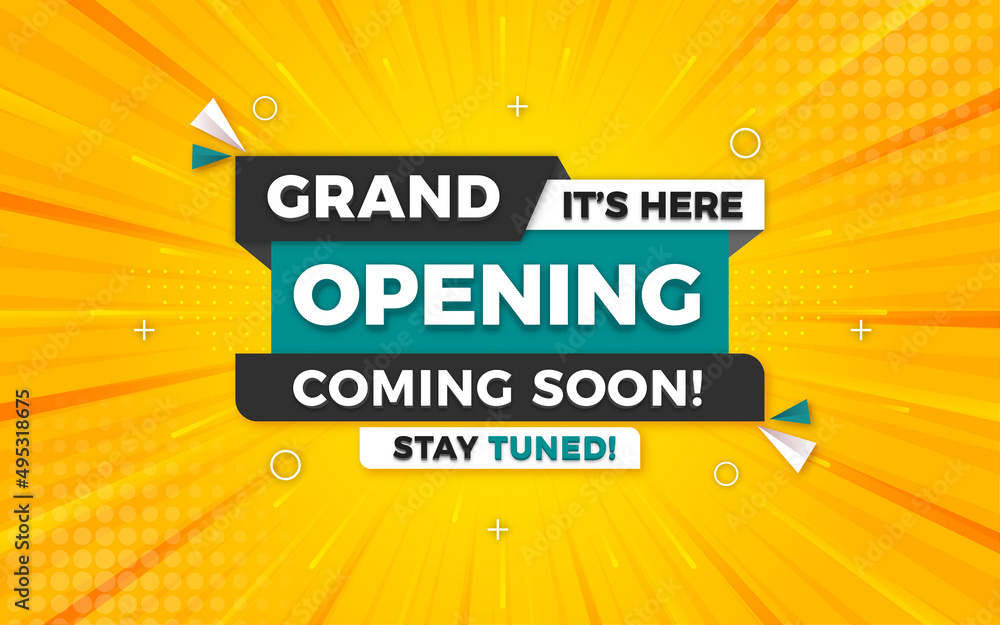 Grand opening coming sale poster, sale banner design template with 3d editable text effect Grand opening coming sale poster, sale banner design template with 3d editable text effect