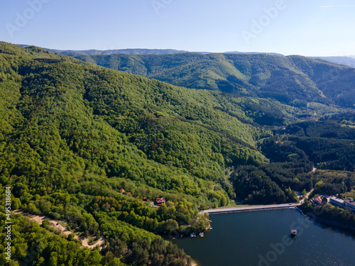 Aerial view of Dushantsi Reservoir, Bulgaria photo