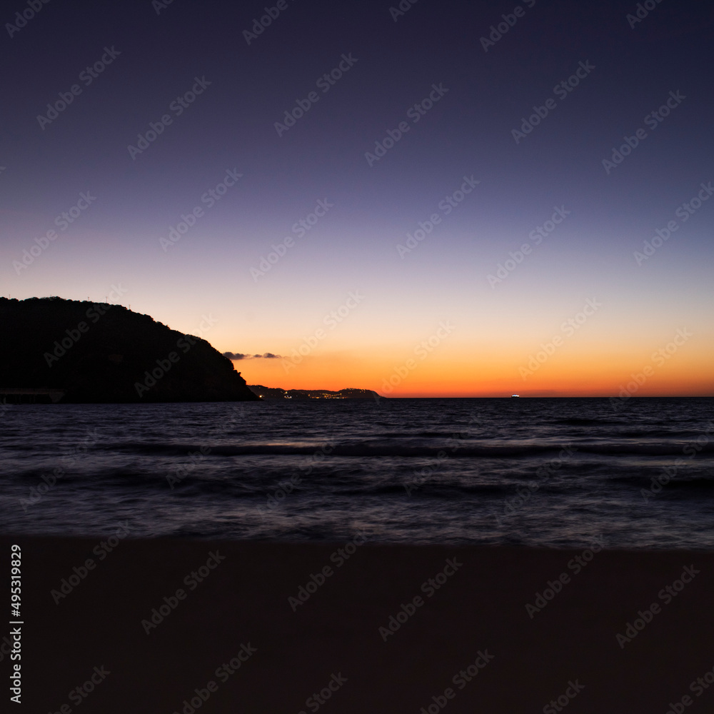 beautiful sunset view of Procida