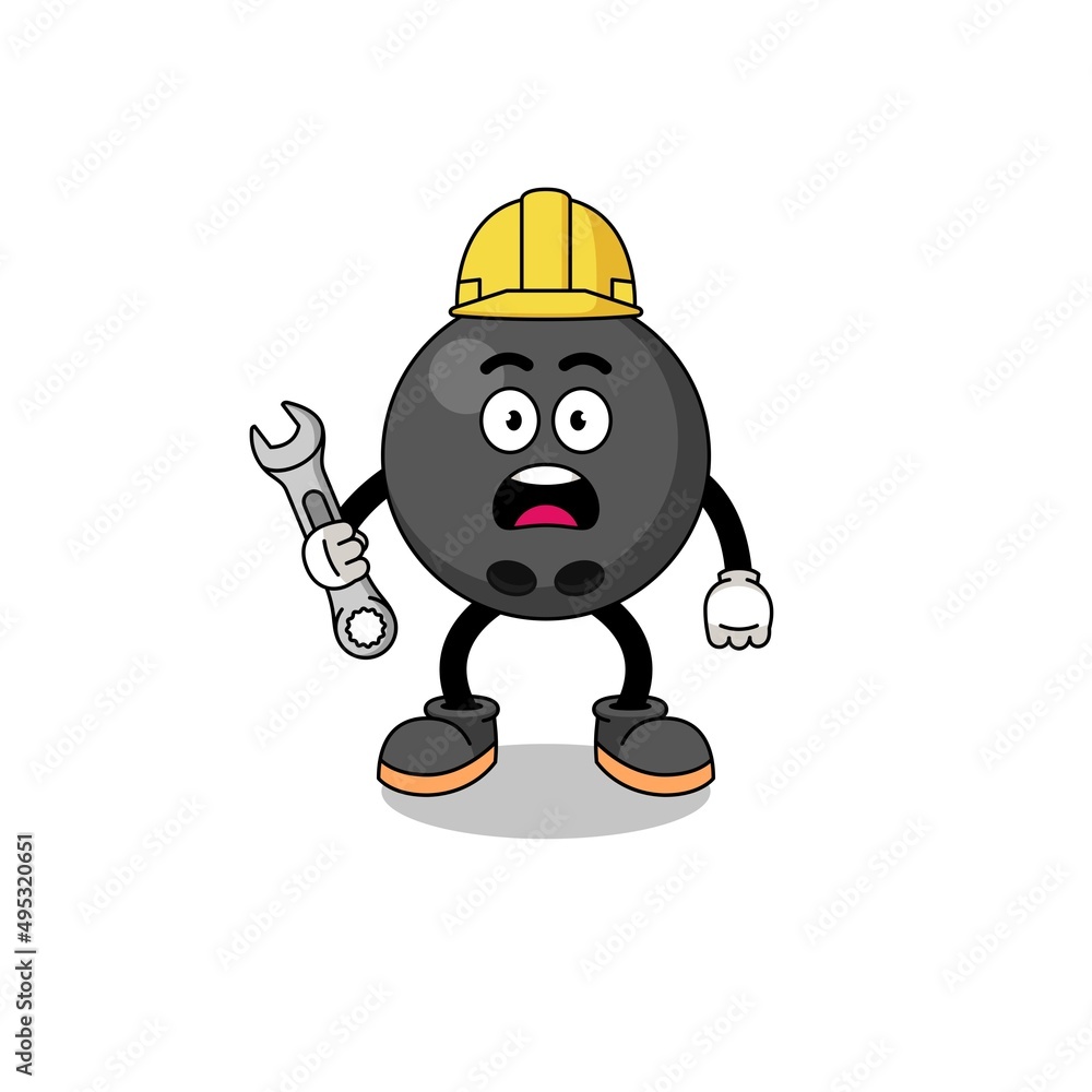 Character Illustration of bowling ball with 404 error Character Illustration of bowling ball with 404 error