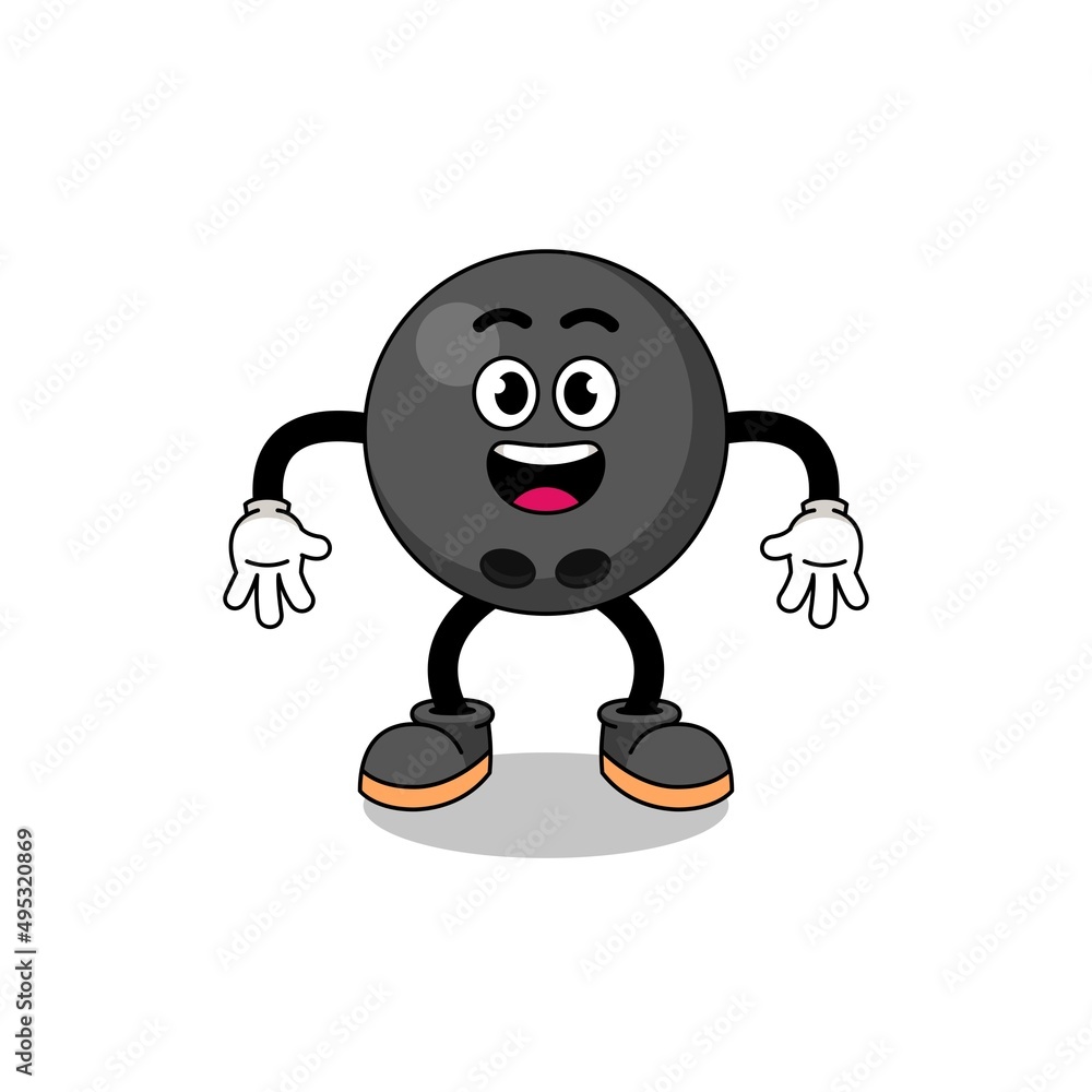 bowling ball cartoon with surprised gesture bowling ball cartoon with surprised gesture
