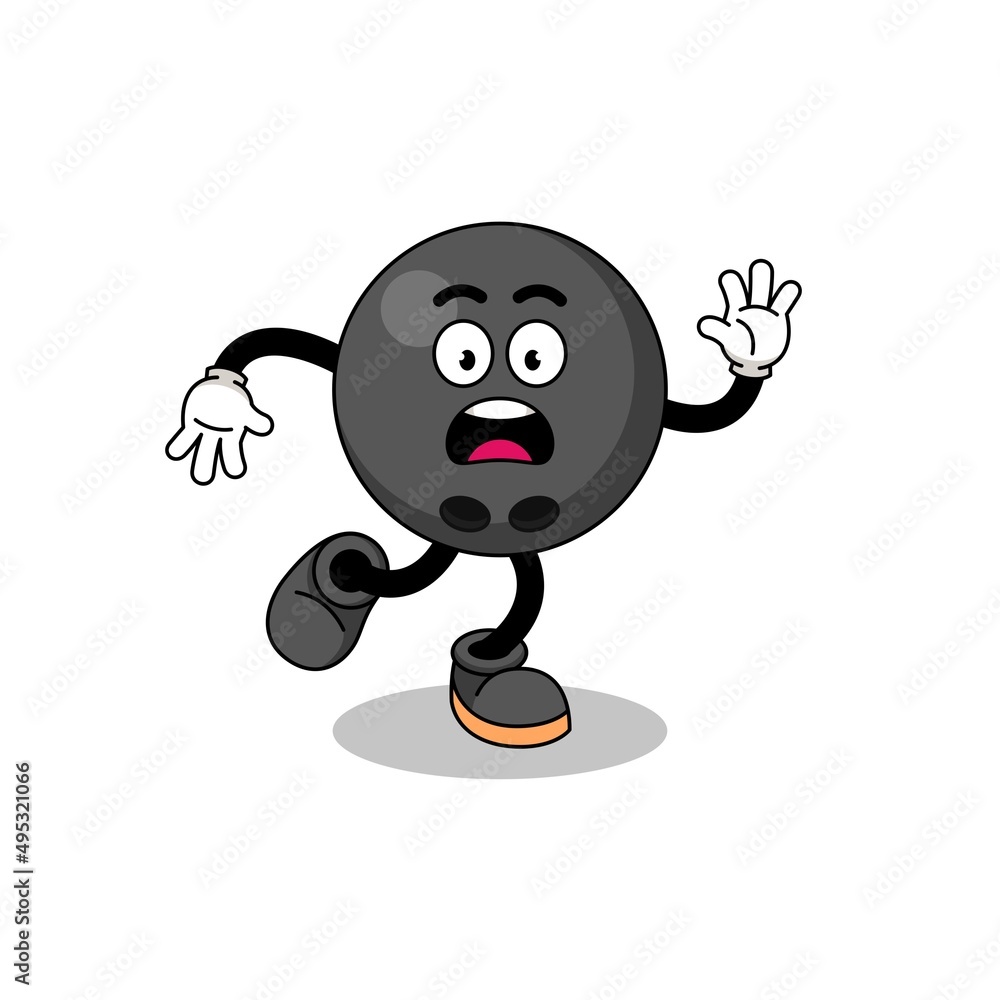 slipping bowling ball mascot illustration