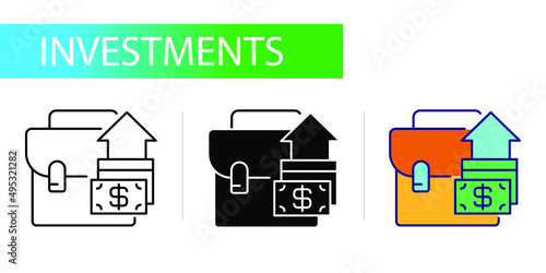 withdrawal of funds from the investment portfolio. Three icons set