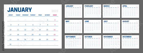 Clean 2022 Calendar Design.