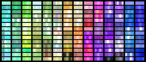 Metal Gradient Collection of Every Color Swatches. photo