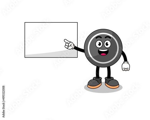 hockey puck illustration doing a presentation