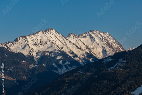 travel austria, mountain view direction of Kitzsteinhorn, national park Hohe Tauern, Austria © AxelRedder