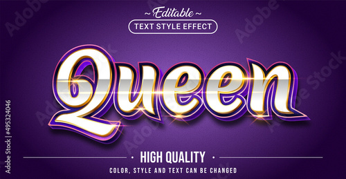 Editable text style effect - Queen text style theme.