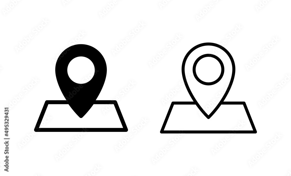 Maps and pin icon vector. location sign and symbol. geo locate, pointer icon. Maps and pin icon vector. location sign and symbol. geo locate, pointer icon.