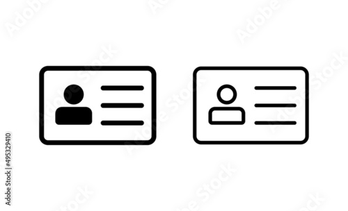 License icon vector. ID card icon. driver license, staff identification card