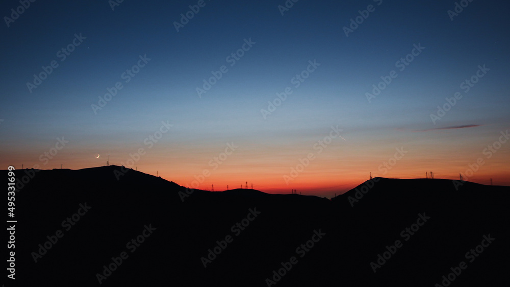 Sunset set in Morgan Hill, California