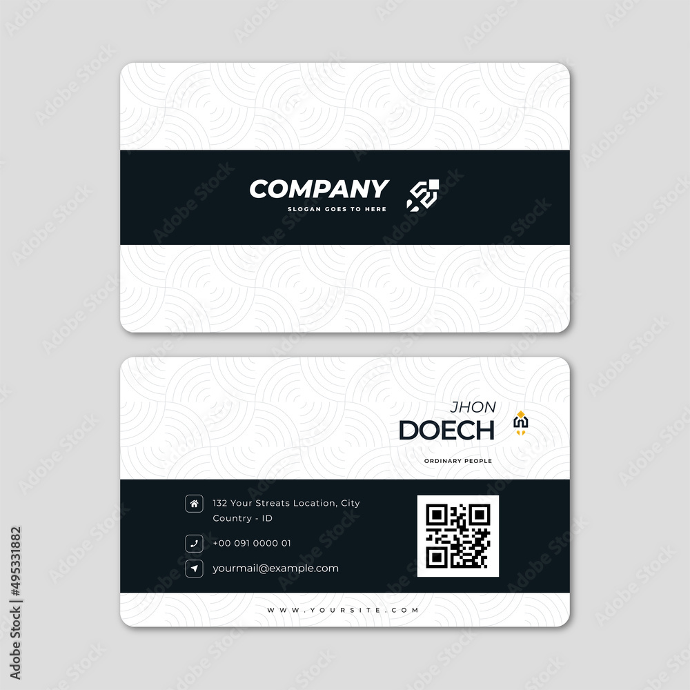 elegant black white business card
