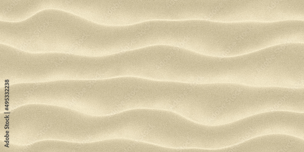 Fototapeta Seamless white sandy beach or  desert sand dunes tileable texture. Boho chic light brown clay colored summer repeat pattern background. A high resolution 3D rendering.