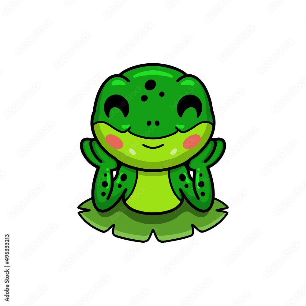 Fototapeta premium Cute little frog cartoon character