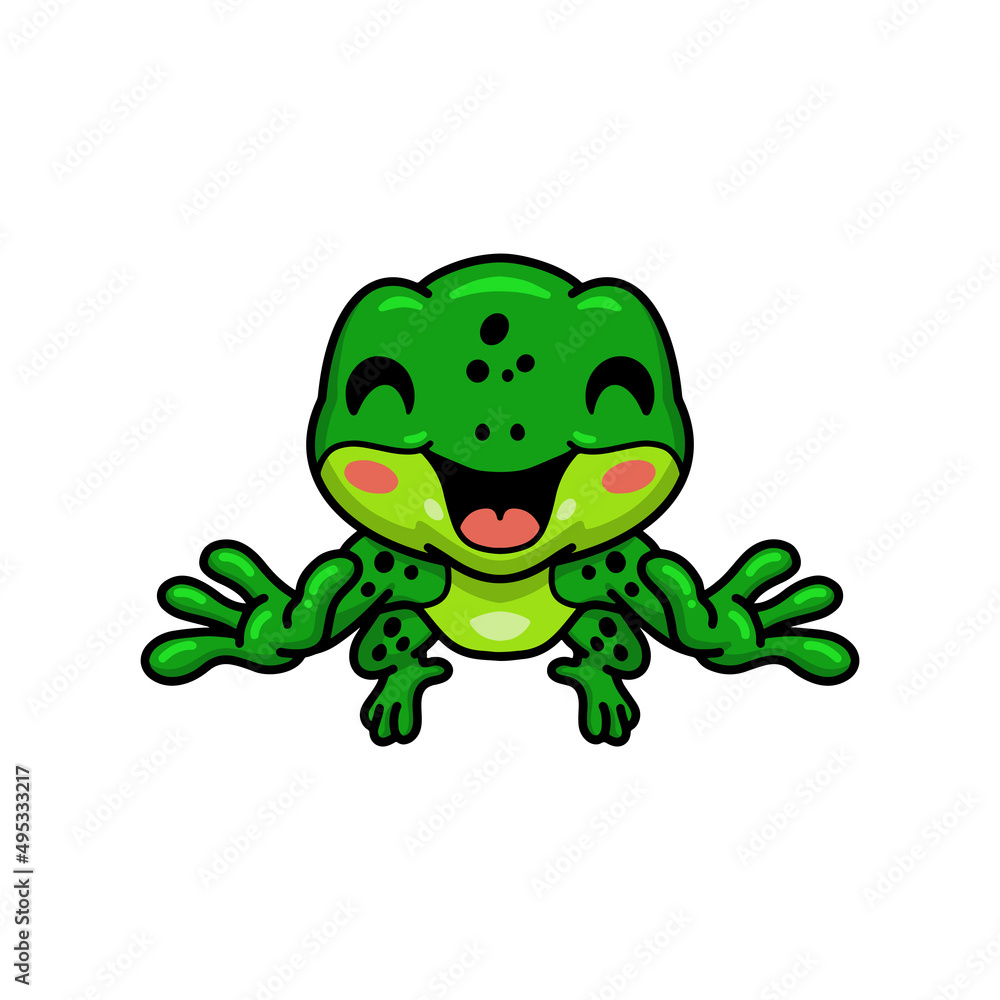 Fototapeta premium Cute little frog cartoon character
