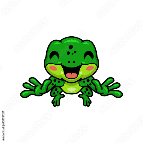 Cute little frog cartoon character
