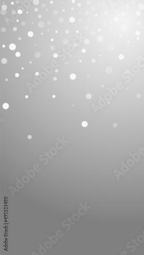 White dots Christmas background. Subtle flying sno