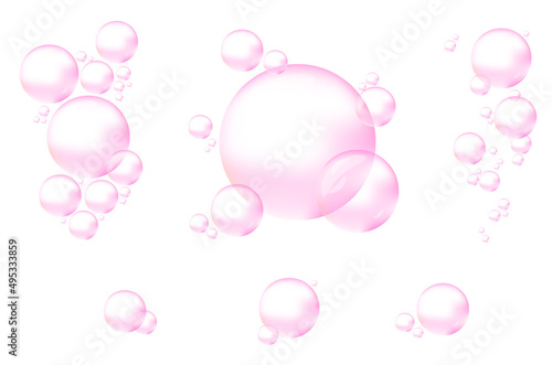 ピンクのバブル 水泡 シャボン玉