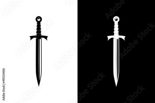 Fotobehang Medieval Black Sword Knight