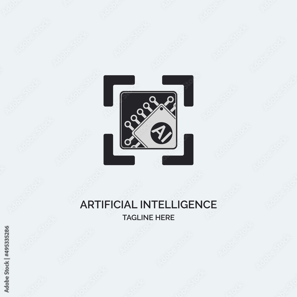 Integrated Circuit microchip CPU ai smart chip logo design template for brand or company and other Integrated Circuit microchip CPU ai smart chip logo design template for brand or company and other